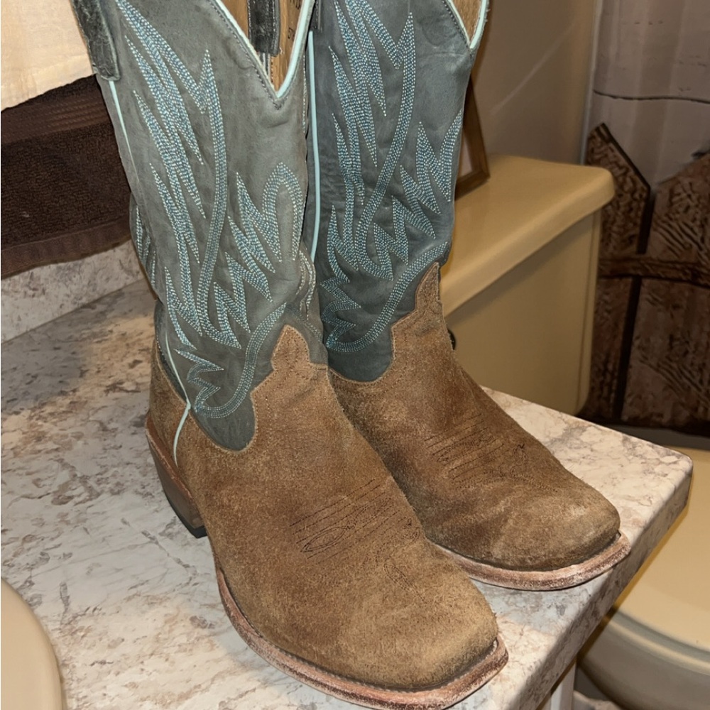 Men's Horsepower Western Cowboy Boots - Brown and Green
